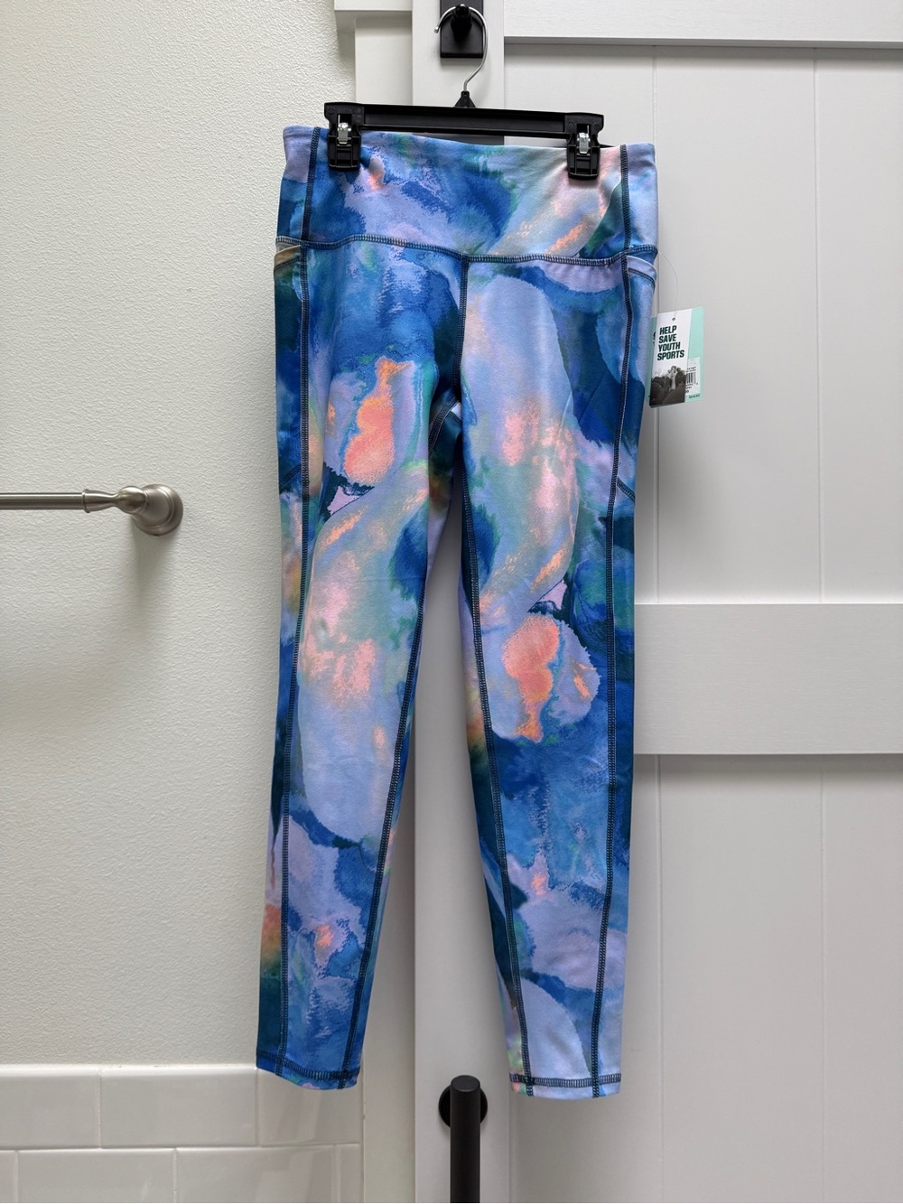 NWT DSG Performance High Rise 7/8 Leggings Side Pockets Watercolor Tie Dye Small